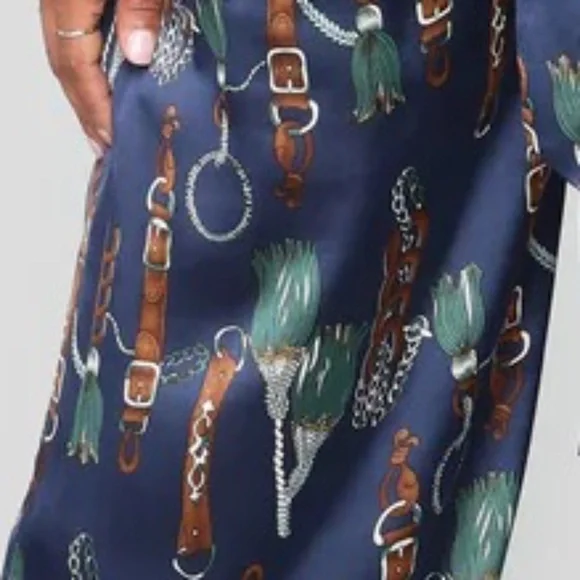 Fashion Nova Navy Printed Jumpsuit - Picture 3 of 9